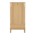 Curio Cabinet Lighted Glass Cabinet Glass Wine Cabinet Curio Display Cabinet with Adjustable Glass Shelves 2 Doors and 1 drawer Cabinet Sideboard With Bulb Included Light oak - Grand Goldman Shop