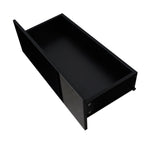 Black TV Stand with LED RGB Lights,Flat Screen TV Cabinet, Gaming Consoles - in Lounge Room, Living Room and Bedroom(Black) - Grand Goldman Shop