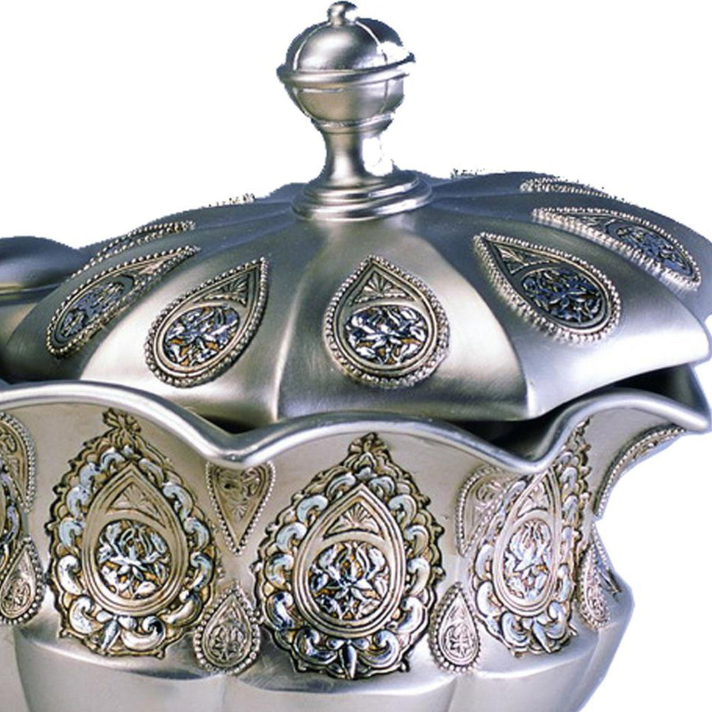 8' Tall Polyresin Decorative Jewelry Box, Silver Royal design - Grand Goldman Shop