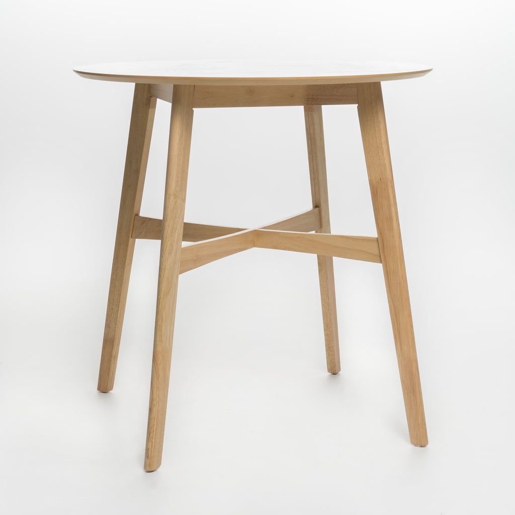 Wood Counter Height Round Dining Table, Natural Oak Finish, 35.4'D x 35.4'W x 36'H - Grand Goldman Shop