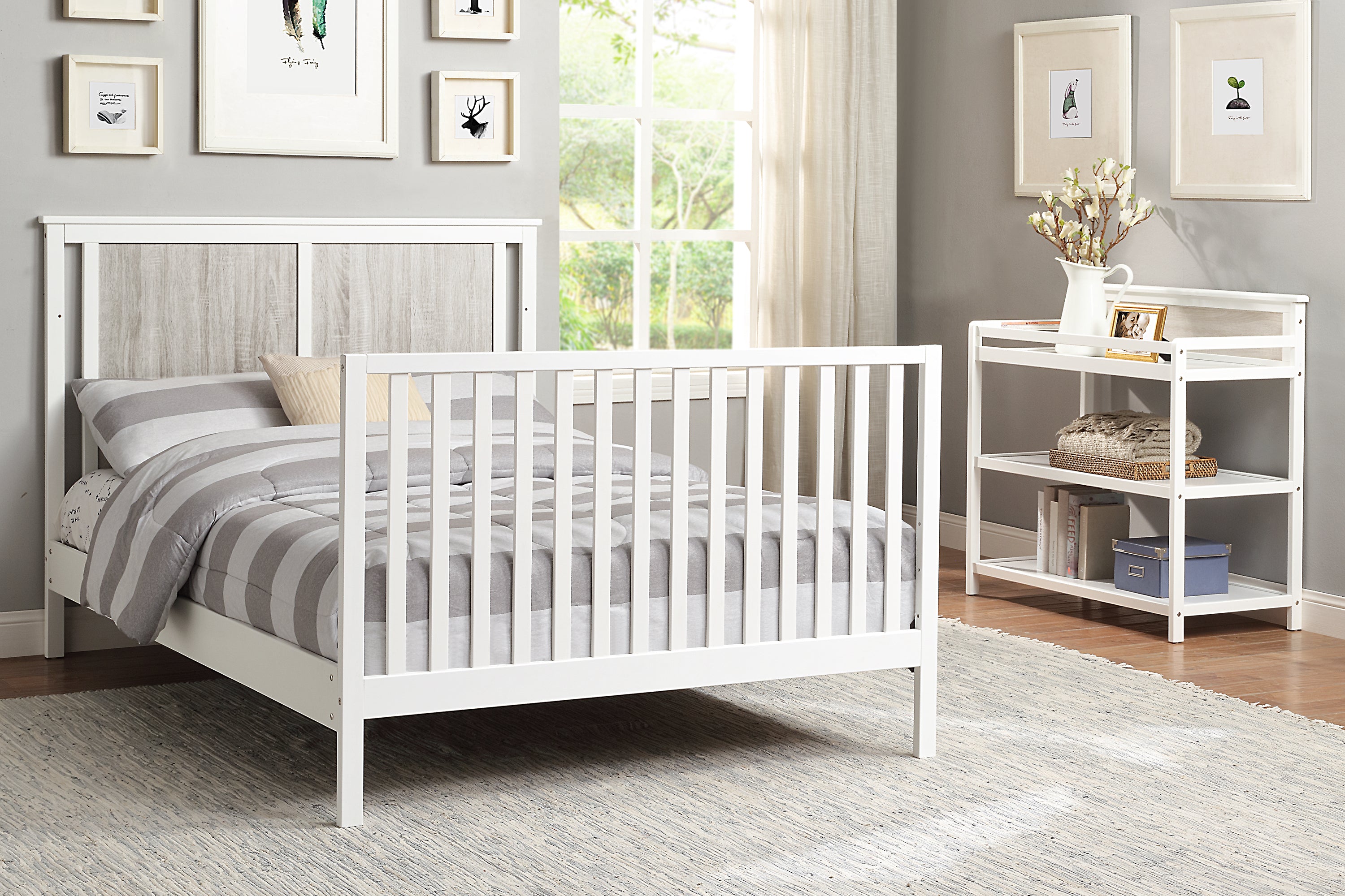 Connelly Changing Table White/Rockport Gray | Premium Home Decor - Grand Goldman