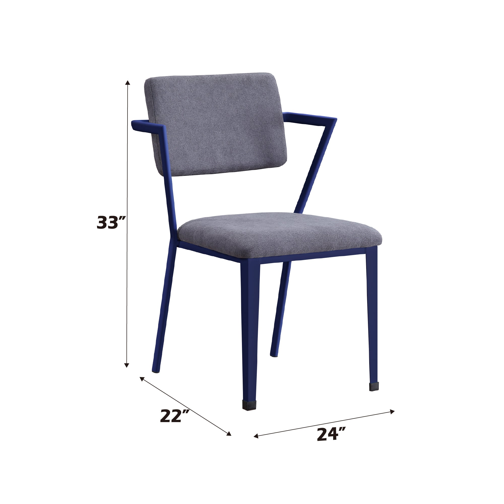 Cargo Gray Fabric & Blue Finish Office Chair | Premium Home Decor - Grand Goldman