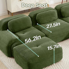 82'' loveseat sofa in luxuryCorduroy Fabric modular for free combo separation curved armrests ,anti-slip design high-resilience sponge fits living rooms bedrooms Audiovisual Room,Olive green - Grand Goldman Shop