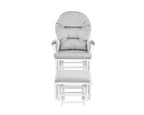 Madison Glider and Ottoman White Wood and Gray Fabric | Premium Home Decor - Grand Goldman