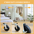 Clothes Rack Heavy Duty Clothing Rack 600LBS Rolling Clothes Racks for Hanging Clothes,  Commercial Garment Rack Heavy Duty Clothes Rack Collapsible ＆ Portable Clothing Rack with Wheels - Grand Goldman Shop