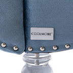 Velvet Chaise Lounge Chair with Pillow, Button-Tufted Upholstered, Light Blue, Solid Wood Frame, Acrylic Legs - Grand Goldman Shop