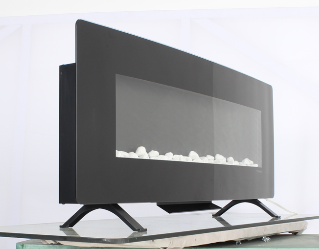 48 inch Curved Front Wall Mounted Electric Fireplace with remote and multi color flame & emberbed - Grand Goldman Shop