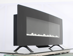 48 inch Curved Front Wall Mounted Electric Fireplace with remote and multi color flame & emberbed - Grand Goldman Shop