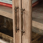 Library Base with 2 Glass Doors and Spacious Drawer, Brown finish | Premium Home Decor - Grand Goldman