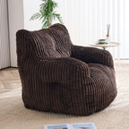 010-Soft Fluffy Corduroy Fabric Bean Bag Chair Filled With Memory Sponge,Brown - Grand Goldman Shop