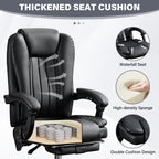 Massage Office Chair with Heat and 6 Vibration Points,Executive Office Chair with Foot Rest and Padded Armrests,Reclining Bac