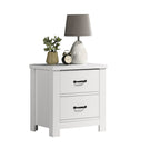 Cassini 21.5' White 2-Drawer Nightstand Bedside Table - Grand Goldman Shop