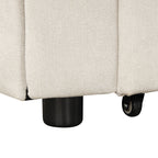 Convertible L-shaped Beige Sofa Couch with Storage, Cup Holders, USB Ports, Chenille Fabric - Grand Goldman Shop