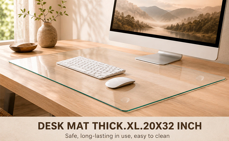 CLEAR Tempered glass table mat 20X32 INCH | Premium Home Decor - Grand Goldman