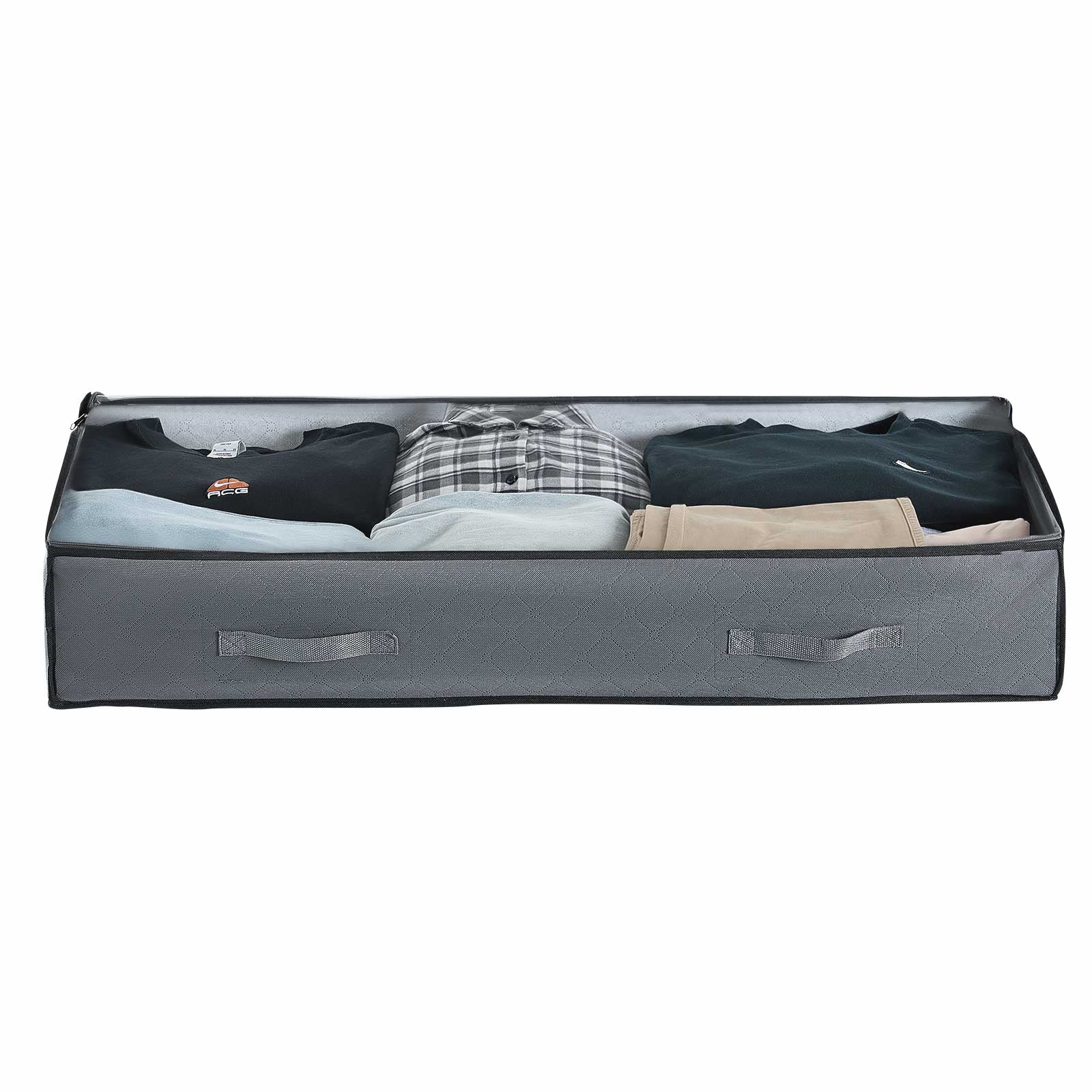 Under Bed Storage 90L Stackable Shoes Organization Box with Clear Lid 2 Pack - Grand Goldman Shop