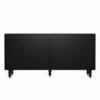Accent Natural Sideboard Buffet Cabinet Storage Wood TV Stand in Wire-Brushed and Seagrass Doors Sideboard, for Hallway, Entryway or Dining Room - Grand Goldman Shop