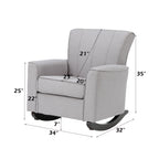 Denzell Gray Linen Rocking Chair - Grand Goldman Shop