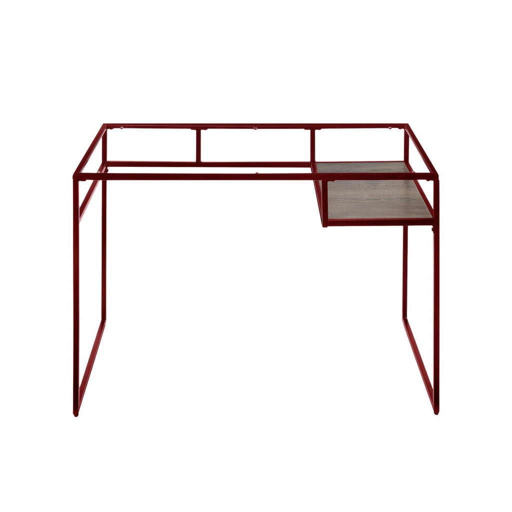 Yasin Glass Top & Red Finish Writing Desk - Grand Goldman