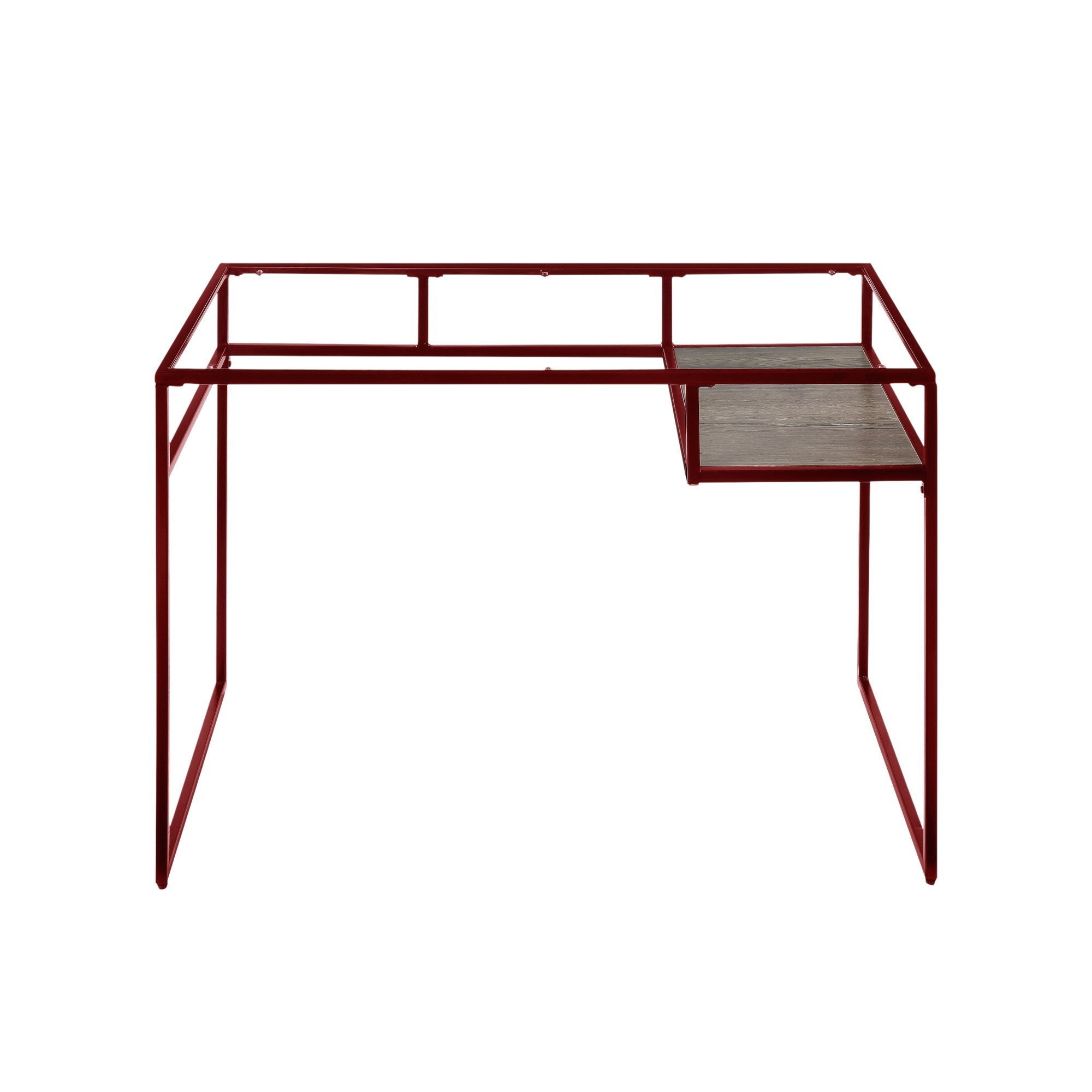 Yasin Glass Top & Red Finish Writing Desk - Grand Goldman