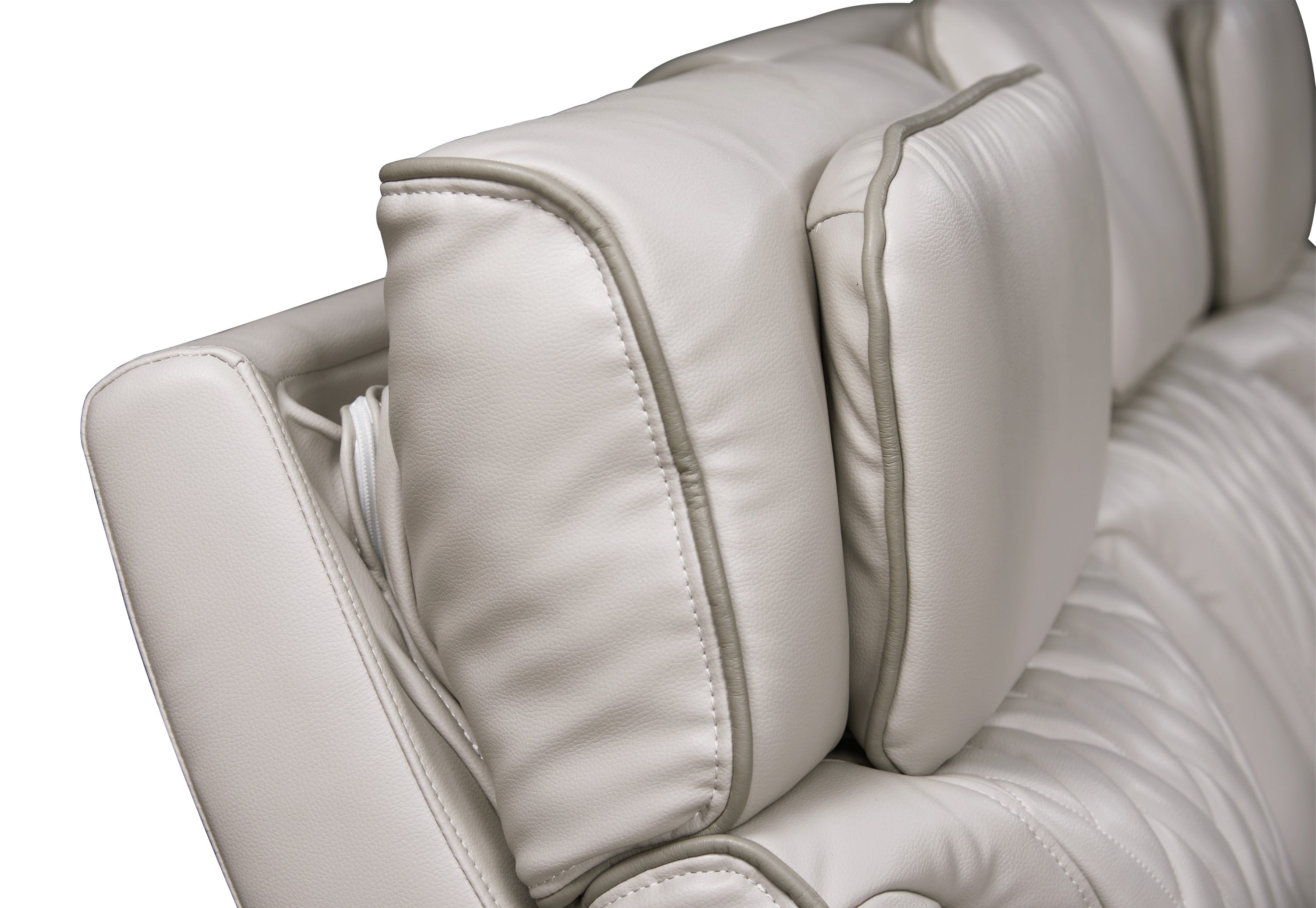 Jazz Ice Leather Aire Transformer Power Reclining Sofa & Loveseat Living Room Set w/Power Headrest, Bluetooth Speakers, LED Lights, Wireless Charging Drop-Down Table, USB Ports, Storage & Cupholders - Grand Goldman Shop