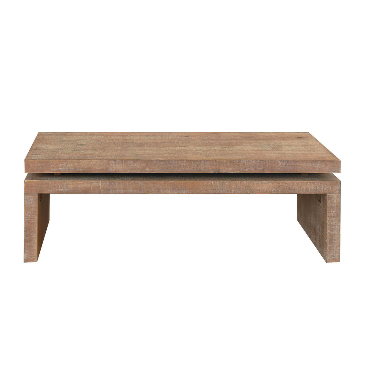 Modern Rustic Wood Coffee Table – Rectangular Living Room Center Table with Floating Top Design 47.6' L * 23.6' W * 16.3' H - Grand Goldman Shop