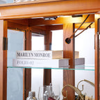 Lighted Glass Curio Display Cabinet,Display Cabinet,Glass Storage Cabinet Glass Wine cabinet Wood Frame Toy Display for Living Room, Kitchen, Pantry light bulb included OAK - Grand Goldman Shop