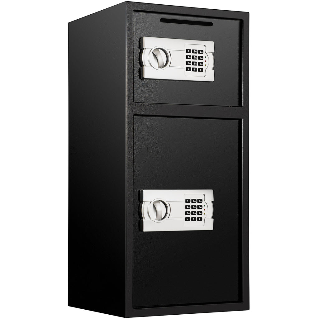 Large Double Door Security Safe Box 2.6 Cubic Feet Steel Safe Box Strong Box with Digital Lock for Money Gun Jewelry Black | 