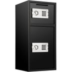 Large Double Door Security Safe Box 2.6 Cubic Feet Steel Safe Box Strong Box with Digital Lock for Money Gun Jewelry Black | 