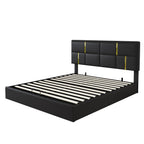 2-Pieces Bedroom Sets,Queen Size Upholstered Platform Bed with Hydraulic Storage System,Storage Ottoman with Metal Legs,Black(Old SKU:N733S207778B) - Grand Goldman Shop