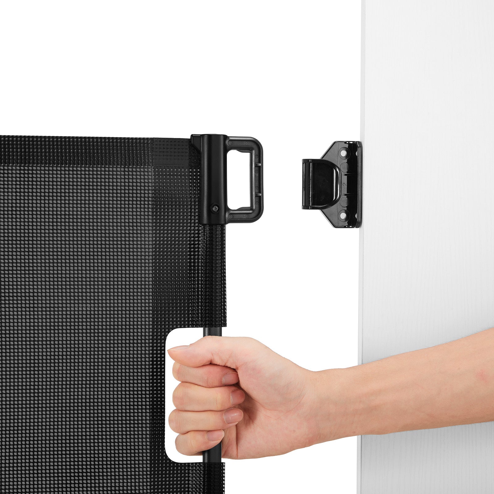 Retractable Baby Gate, Extends to 72.8 inch Wide, 31.3 inch Tall, with Security Lock, Easy to Use, Walk Through Without Tripp