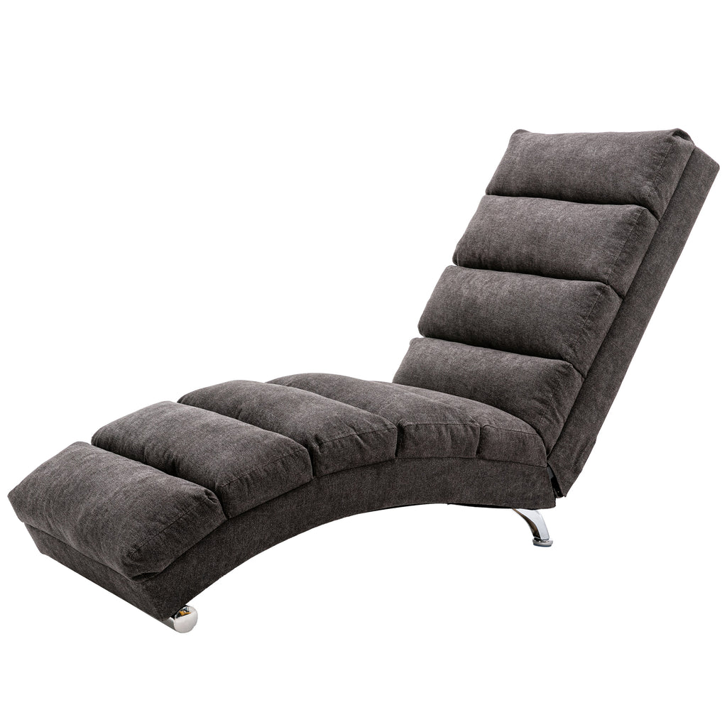 Ergonomic Linen Massage Chaise Lounge with Remote Control, Dark Gray, Electric Massage Lounger with 5 Modes - Grand Goldman Shop