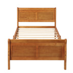 Minimalist Wood Platform Twin Bed Frame with Sleigh Headboard/Footboard and Wood Slat Support - Grand Goldman Shop