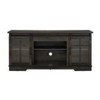 Multipurpose Sliding Door TV Stand Large Storage Cabinet with 2 Sliding Fluted Glass Tempered Doors, TV Up to 65'', TV Desk Storage Rack, Charcoal GREY, 59.13'W*15.94'D*27.8'H - Grand Goldman Shop