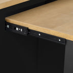 K&K 47 inch Kitchen Island with Extendable Dining Table, Rubber Wood Veneer Kitchen Table with Internal Storage Rack, Power Outlet, Kitchen island with Storage 2 Drawers 2 Cabinet, Black - Grand Goldman Shop