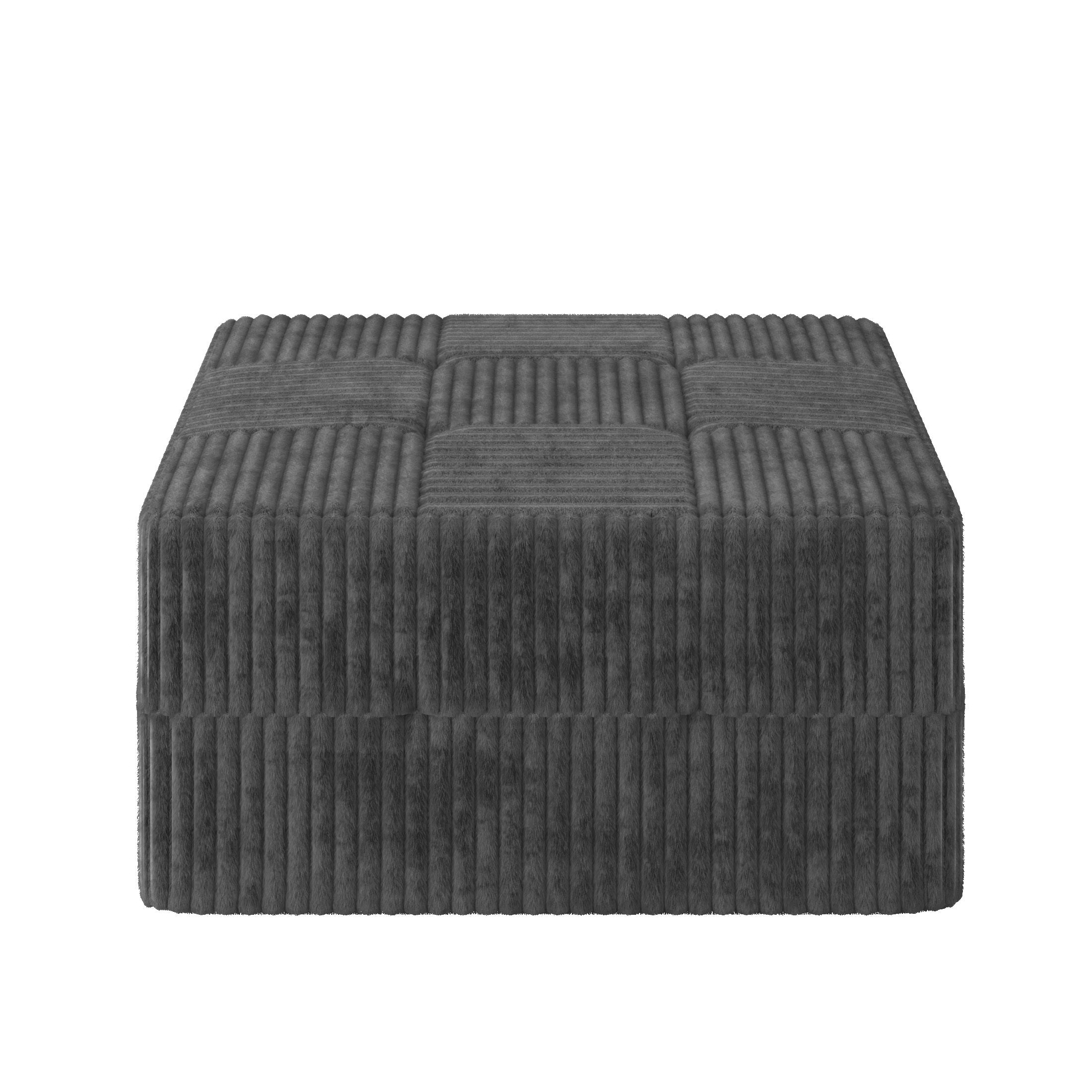 Modern Minimalist Compressed Sectional Sofa Corduroy Couch, Sleeper Sofa for Living Room, Bedroom, Space-Efficient Design, Grey - Grand Goldman Shop