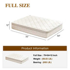 Full Size Mattress,12 Inch Hybrid Full Mattress in a Box with Memory Foam and Pocket Spring for Pressure Relief & Comfort Sleep & Zoned Support, Medium Firm,CertiPUR-US & OEKO-TEX - Grand Goldman Shop
