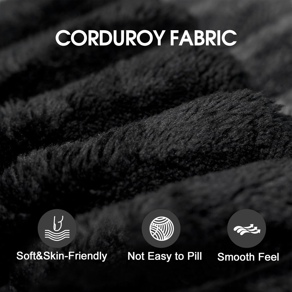 Cloud Sofa,Corduroy Fabric,Deep Seat Couches,Double-layer design,Removable Cushion,No Assembly, DIY Combination for Living room, Bedroom,Conference room ,Apartment,Black - Grand Goldman Shop
