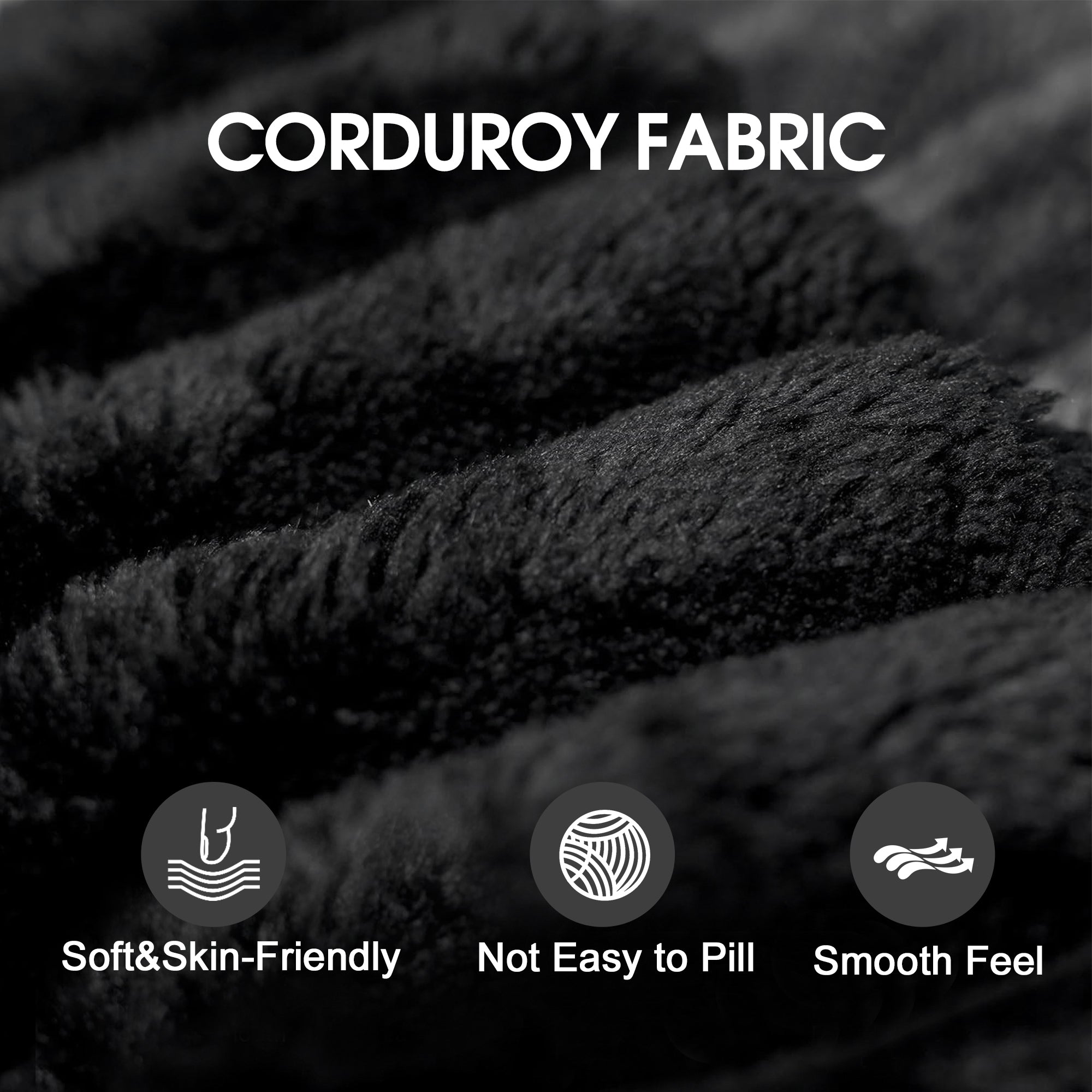 Cloud Sofa,Corduroy Fabric,Deep Seat Couches,Double-layer design,Removable Cushion,No Assembly, DIY Combination for Living room, Bedroom,Conference room ,Apartment,Black - Grand Goldman Shop