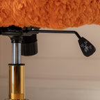A&A Furniture Office Chair, Artificial Rabbit Hair with Golden Metal Base, Adjustable Swivel Desk Chair, Orange | Premium Hom