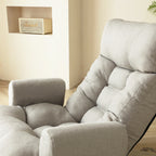 Modern Gray with Metal Frame Swivel Game Lounge Chair with Adjustable Headrest and Waist Support – 360-Degree Rotatable Leisure Chair for Living Room - Grand Goldman Shop