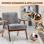 Mid-Century Modern Wingback Accent Chair with Solid Wood Frame and Extra-Thick Backrest – Lounge Chair for Living Room, Bedroom, or Reading Room - Grand Goldman Shop