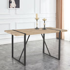 Rustic Industrial Rectangular Wood Dining Table For 4-6 Person, With 1.5' Thick Engineered Wood color Tabletop and Black Metal Legs,Desk For Kitchen Dining Living Room, 55.1' x 31.4'x 29.9'1529W115172 - Grand Goldman Shop