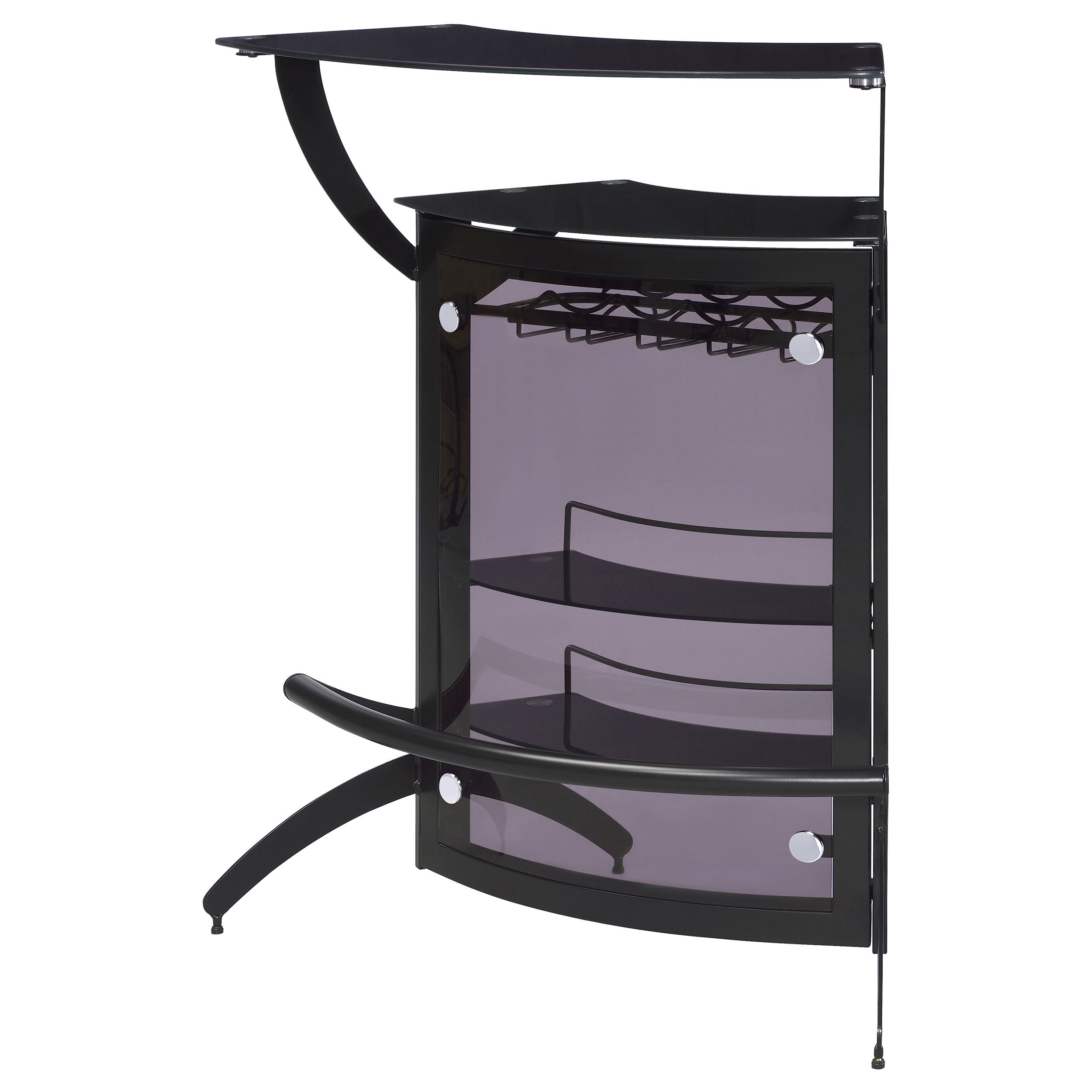 Elaina Black 2-shelf Home Bar - Grand Goldman Shop