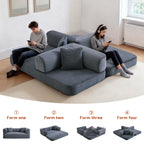 Floor Couch,Compressed Sofa,Convertible Floor Sofa Bed with Convertible Blanket Pillow,Enhanced frame stability,Comfy Couch Lounge Sleeper Bed,for Living Room Bedroom - Grand Goldman Shop