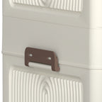 Portable Wardrobe Closet Storage Organizer with Magnetic Doors and Hanging Rod, Cream White - Grand Goldman Shop