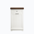 10 Gallon Tilt Out Trash Cabinet Freestanding Trash Bin Cabinet Wood Garbage Recycling Cabinet with Drawer Pet Proof Trash Can Holder for Kitchen Living Room, Antique White (Not include trash can) - Grand Goldman Shop
