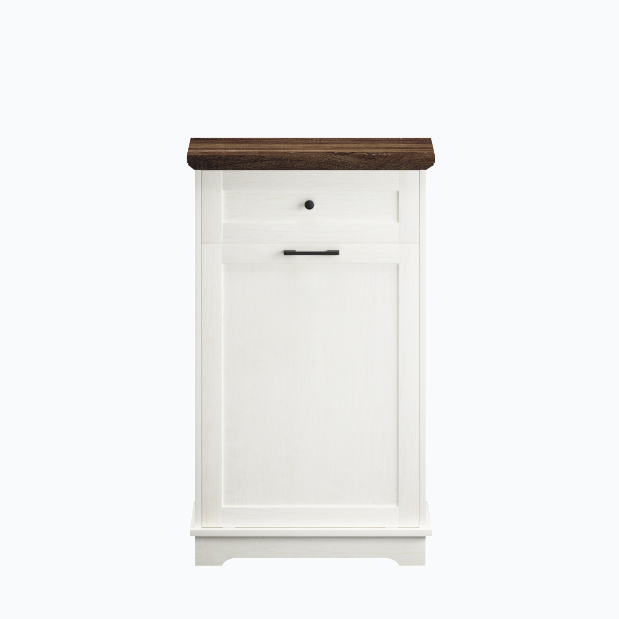 10 Gallon Tilt Out Trash Cabinet Freestanding Trash Bin Cabinet Wood Garbage Recycling Cabinet with Drawer Pet Proof Trash Can Holder for Kitchen Living Room, Antique White (Not include trash can) - Grand Goldman Shop