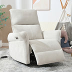 270° Power Swivel Rocker Recliner Chair for Adults, Swivel Rocking Recliner Chair,Electric Small Recliners for Small Spaces, Single Sofa Recliner for Living Room, Bedroom,RV (Fabric Gray+270°Swivel) - Grand Goldman Shop