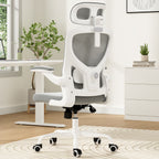 Ergonomic Office Chair, Home Office Desk Chair with Headrest, High Back Computer Chair with Armrests and Adjustable Lumbar Su
