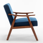 Mid-Century Modern Wingback Accent Chair with Solid Wood Frame and Extra-Thick Backrest – Lounge Chair for Living Room, Bedroom, or Reading Room - Grand Goldman Shop